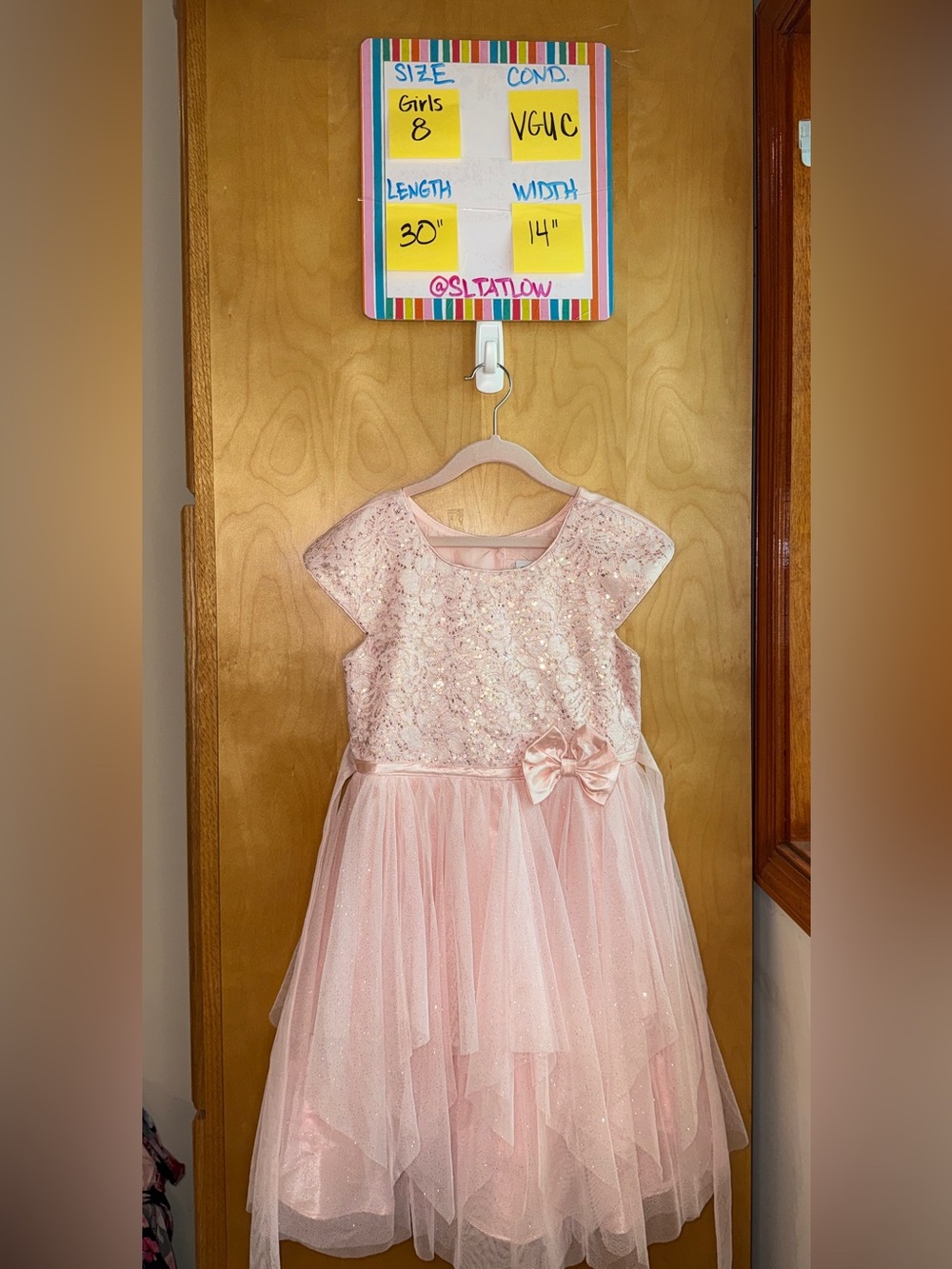Jona Michelle Pink Sequin Tulle Dress